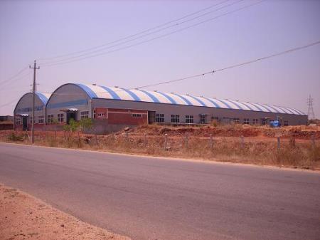 Construction of Manufacturing unit with pre engineered material using self supporting roofing system