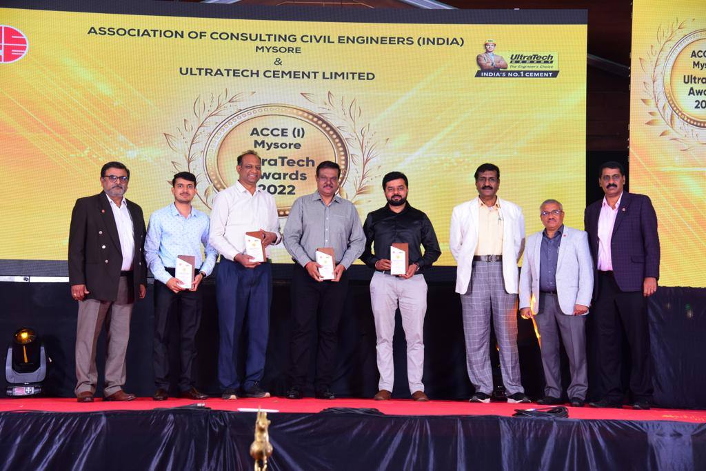 Award for Outstanding Commercial Structure by ACCE (I) Mysuru & Ultratech for Urs Kar Showroom